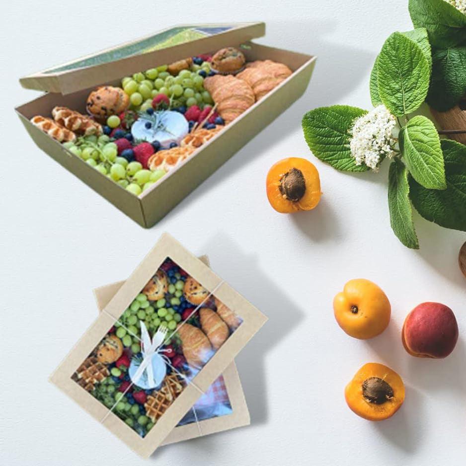 50pcs Bakery Cake Packaging Boxes with Visible Open Window Lunch Boxes
