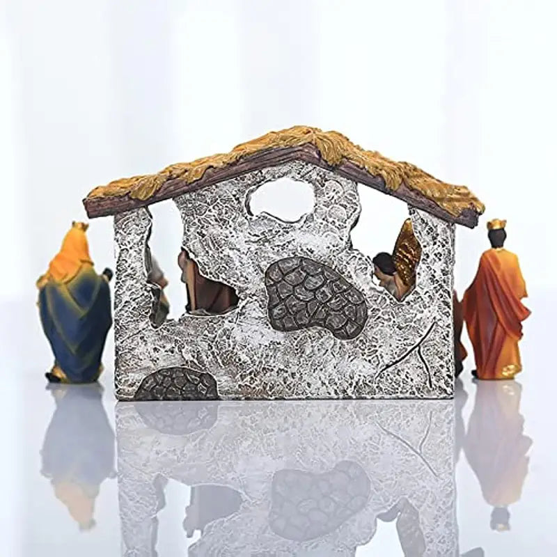 Göttliche Geburt: 12-teiliges, realistisches Weihnachtskrippenfiguren-Set