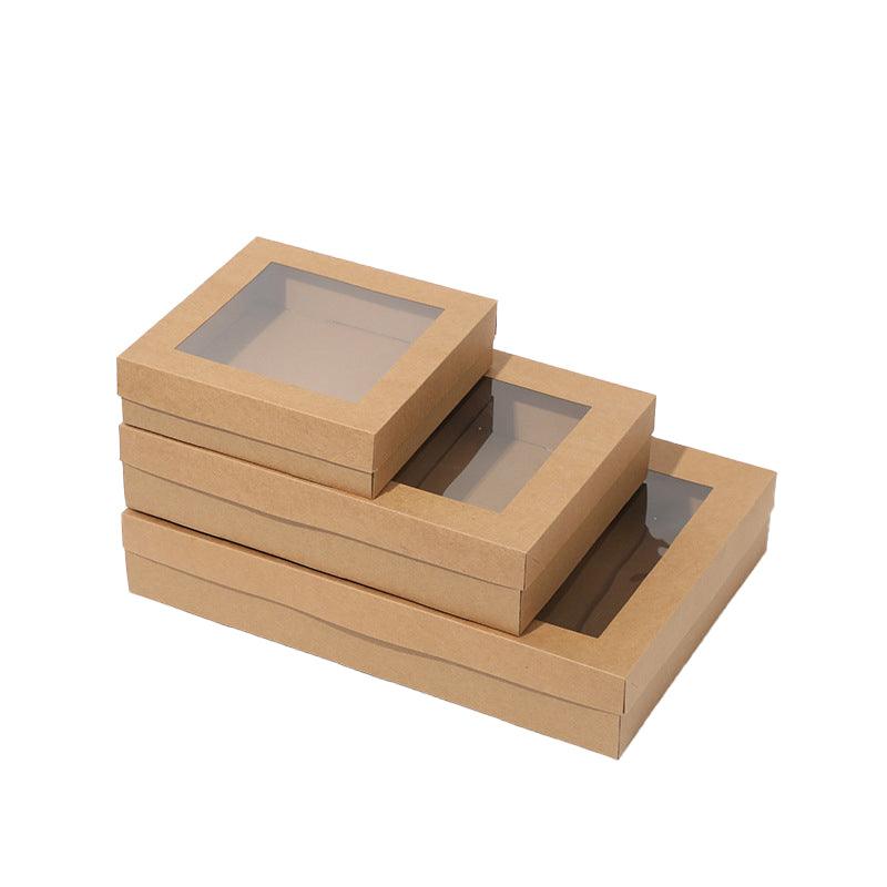 50pcs Bakery Cake Packaging Boxes with Visible Open Window Lunch Boxes