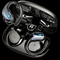 Wireless Sports Earbuds with Pure Bass Sound and LED Display - Black