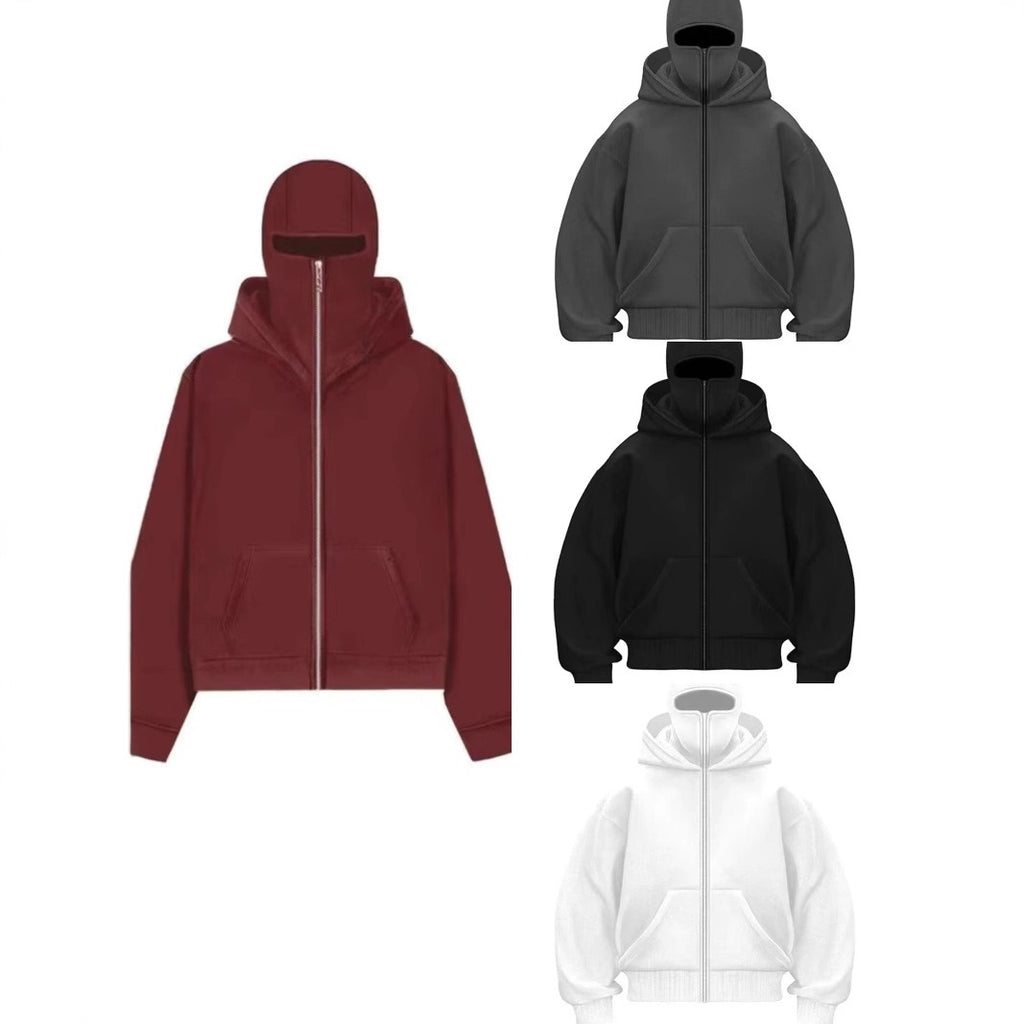 Herren Kapuzen-Baseballjacke mit Reißverschluss