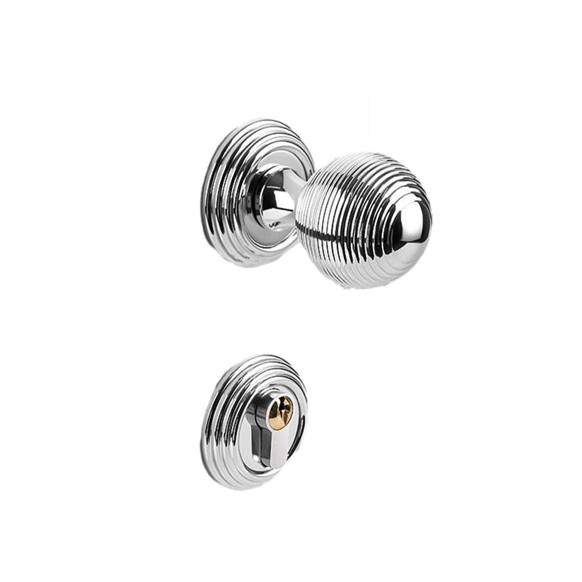 Luxury Round Door Handle Lock Set Gold Bedroom Interior Door Lock Privacy Knob