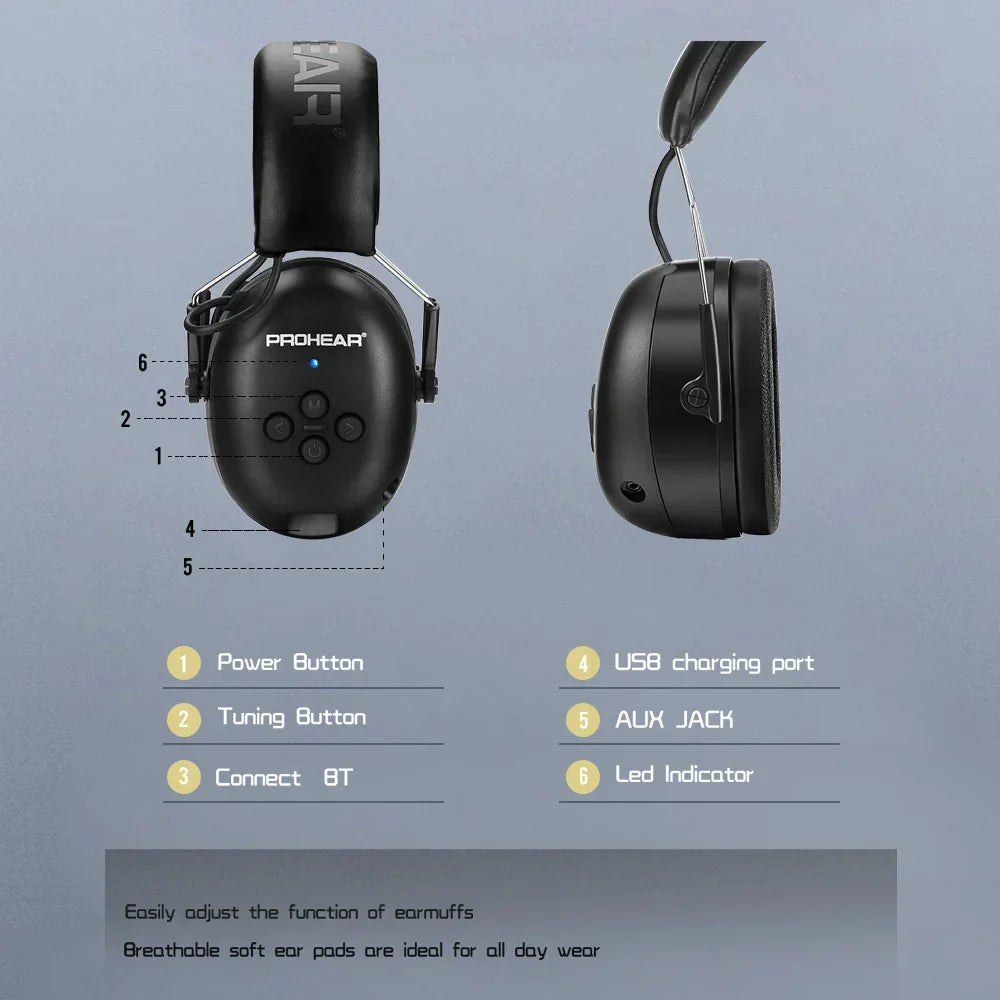Bluetooth-Gehörschutz Schwarz