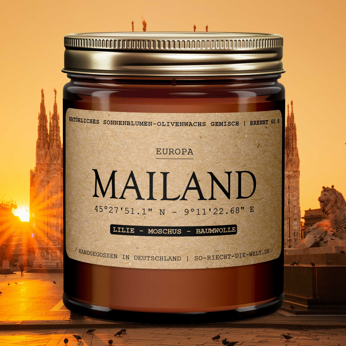 Mailand Duftkerze - Lilie | Moschus | Baumwolle