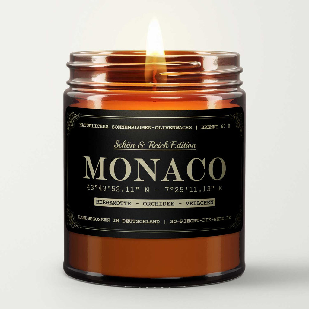 Monaco Duftkerze - Schön & Reich Edition - Bergamotte | Orchidee | Veilchen
