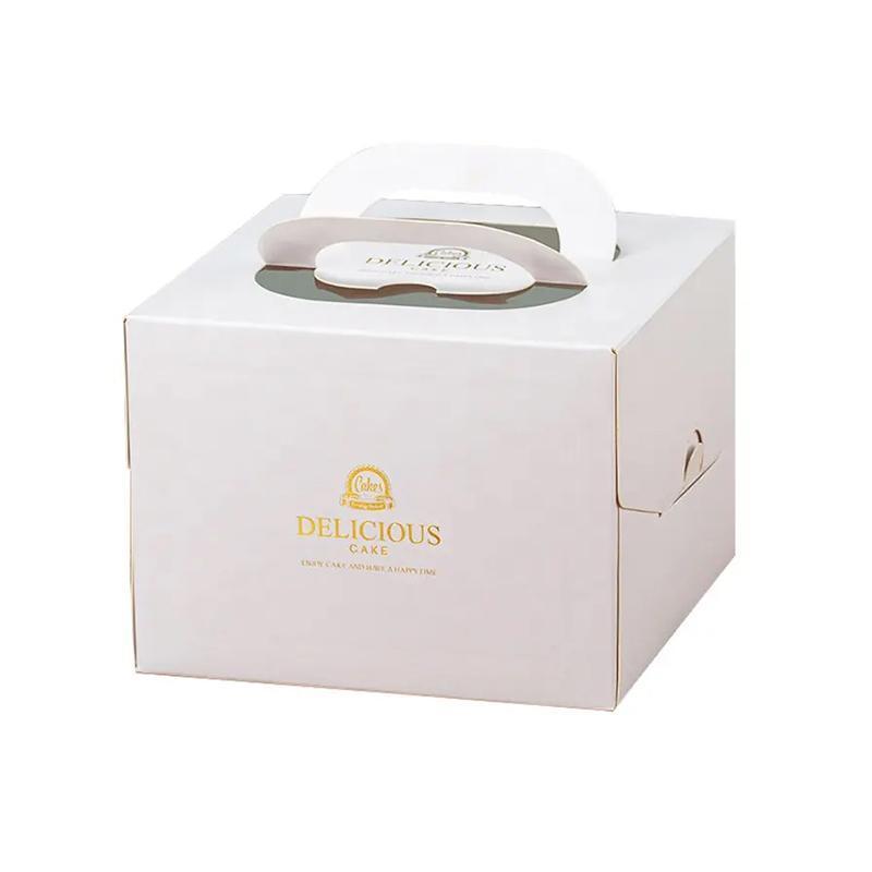 30PCS White Portable Cake Boxes Display Window Packing Case Party with Handle Birthday