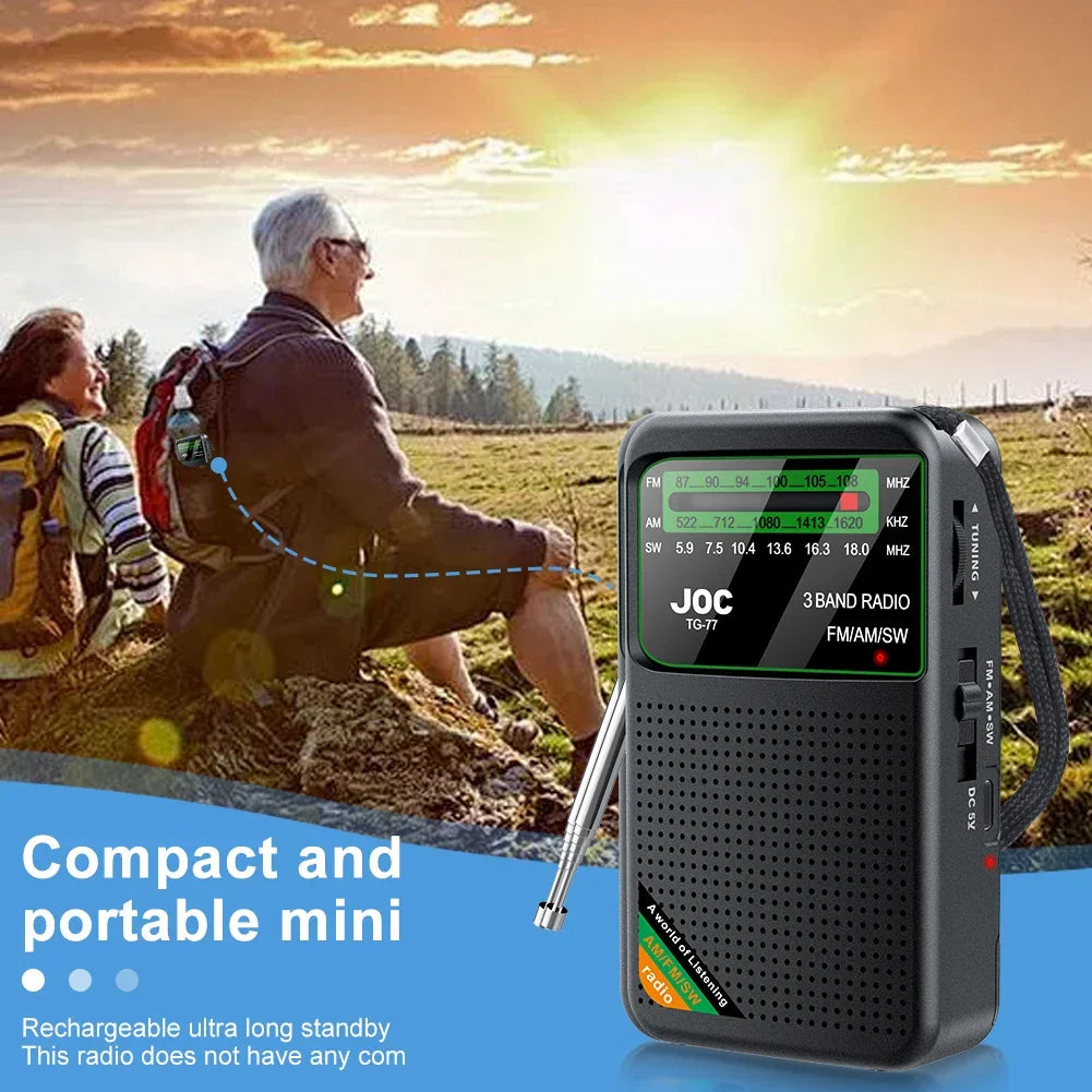 Portable Radio with HD Display Black