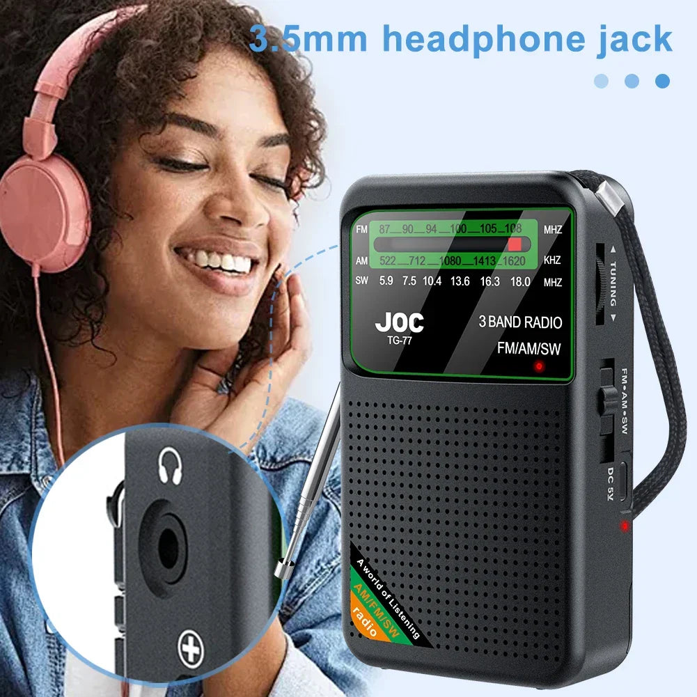 Portable Radio with HD Display Black