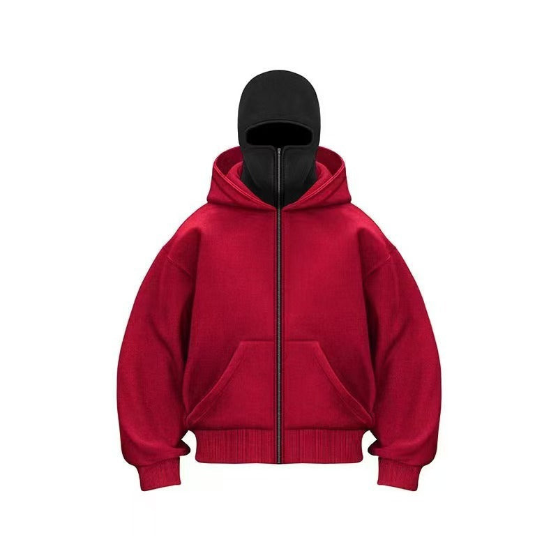 Herren Kapuzen-Baseballjacke mit Reißverschluss
