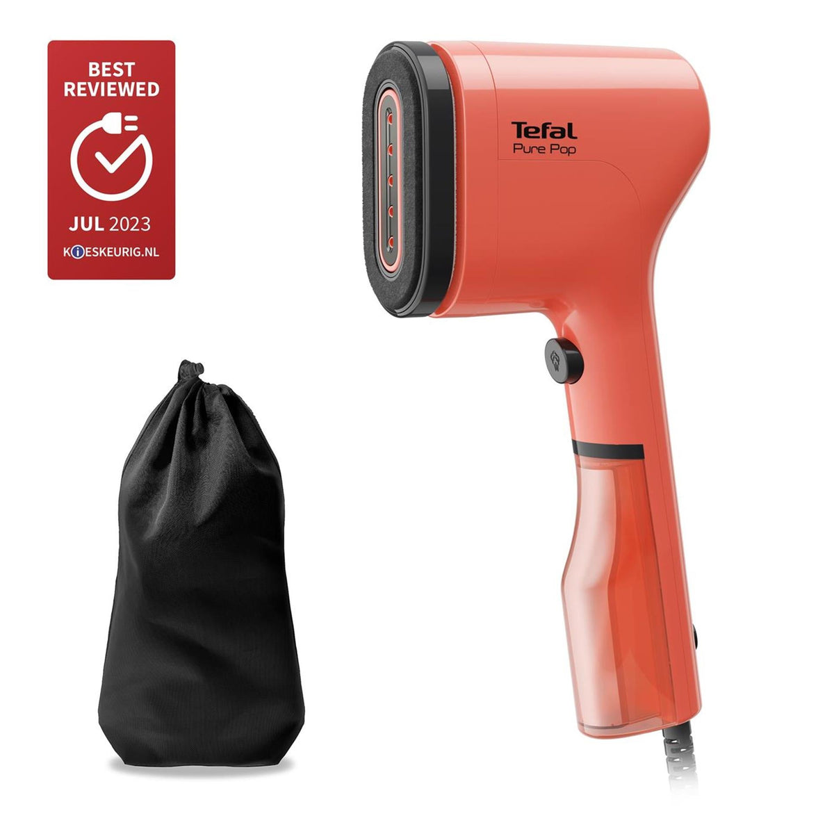 Tefal pure pop clothes steamer coral red
