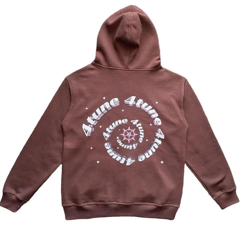 Kapuzenpullover mit Sternenprint und Reißverschluss
