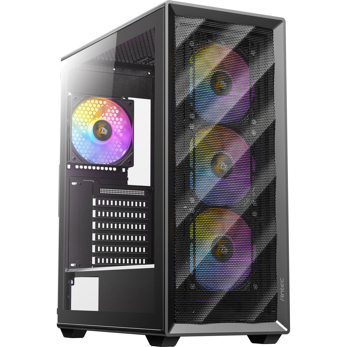 Antec ax85 argb midi tower housing (black | 2x usb-a | tempered glass)