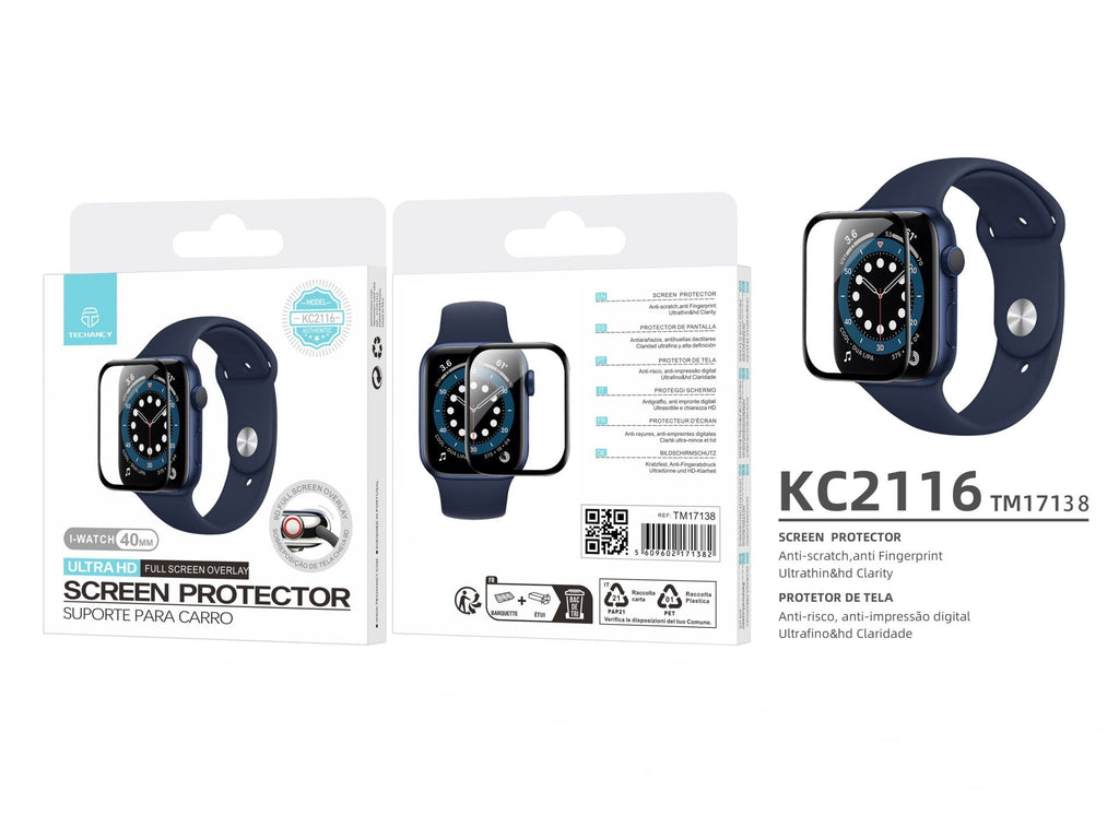 Techancy Displayschutzfolie für Smartwatches KC2116, Kompatibel mit iwatch-40mm, Anti-Kratzer, HD Ultra-Dünn.