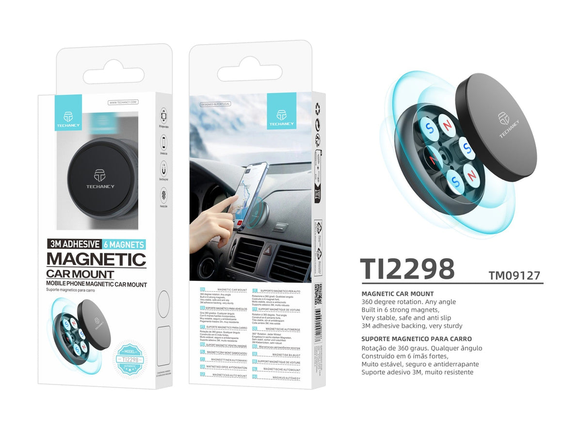 Techancy Suporte Magnético Para Telemóvel De Automóvel Ti2298, Adesão Firme, Forte Adsorção Magnética Estável De Telemóveis