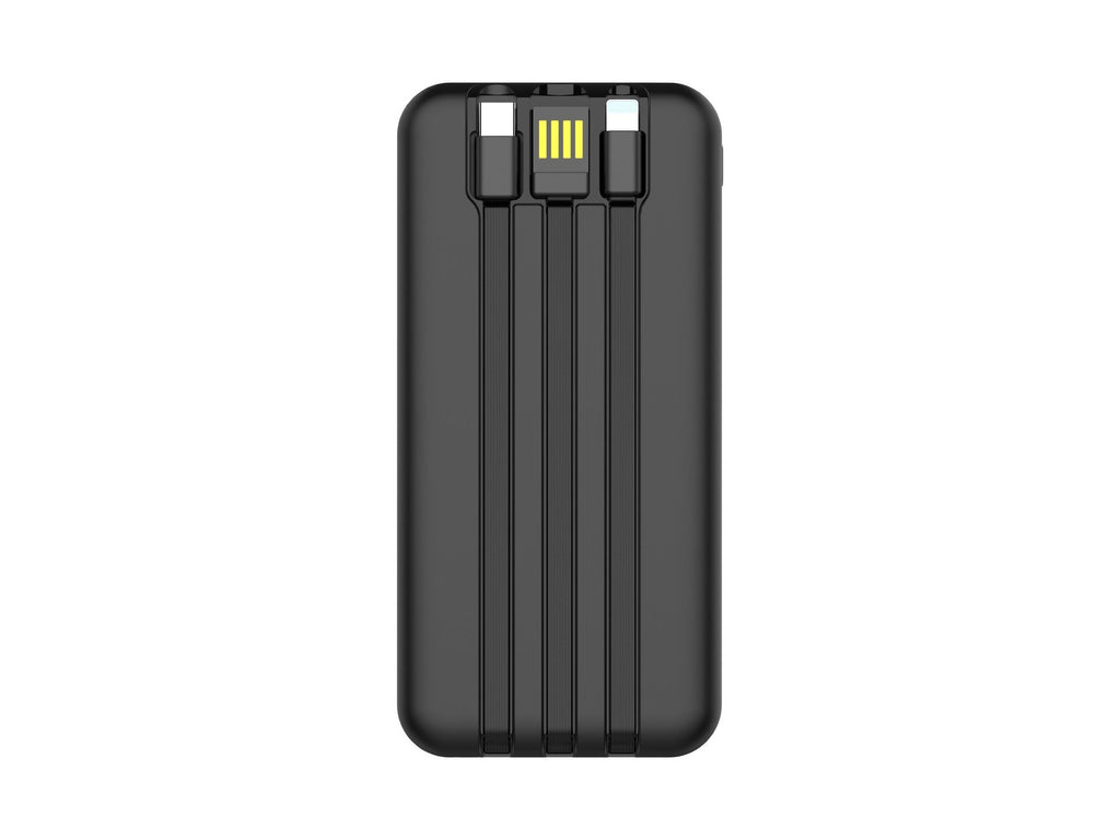 Techancy Powerbank 10000 mAh 22.5W TF2782, Ladekabel Type-C+Lightning+USB 3-in-1, digitale Leistungsanzeige