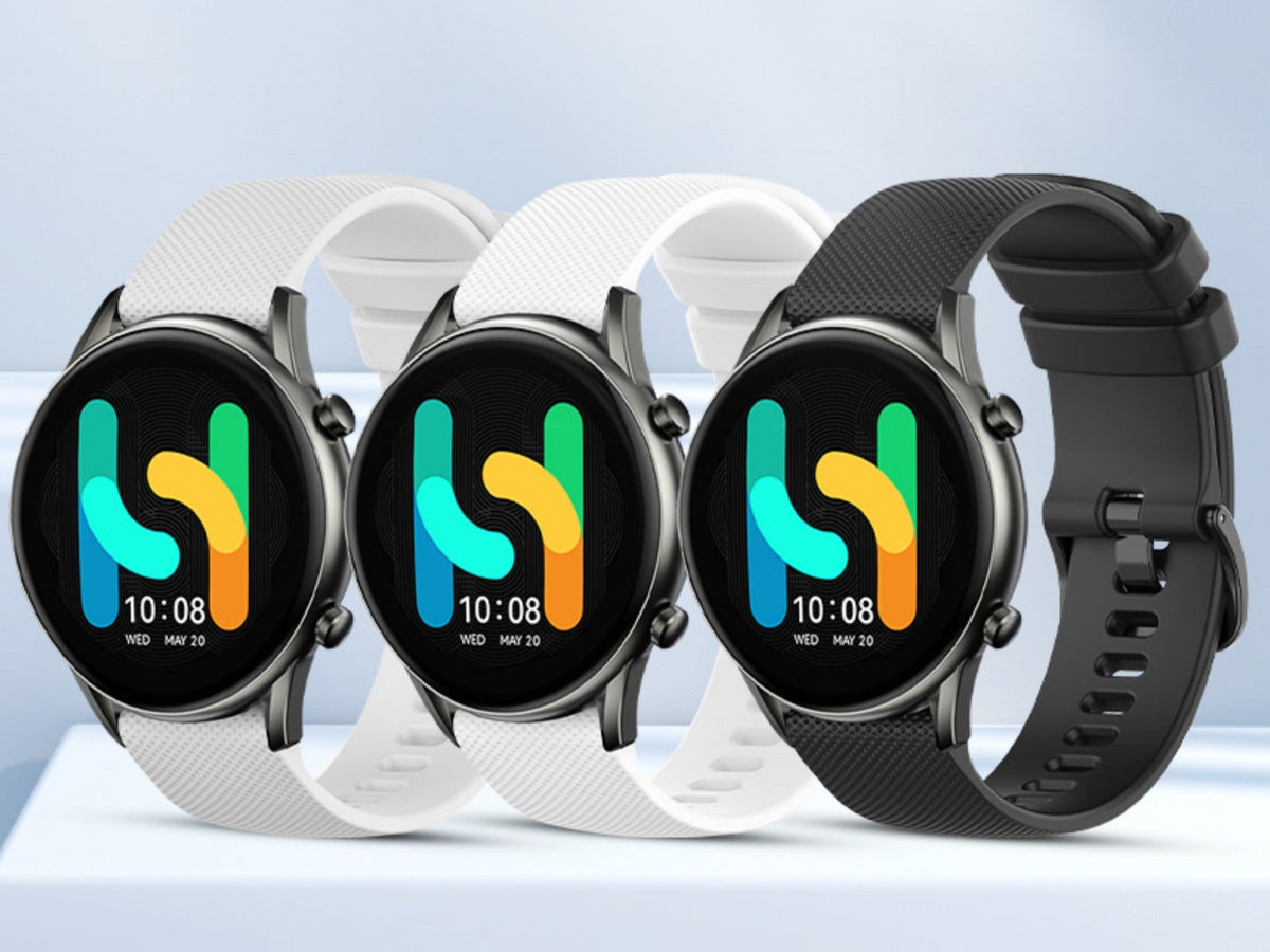 Techancy 22mm Schwarzes Smartwatch Armband KC2120, Kompatibel mit Samsung Galaxy Watch/Huawei Watch