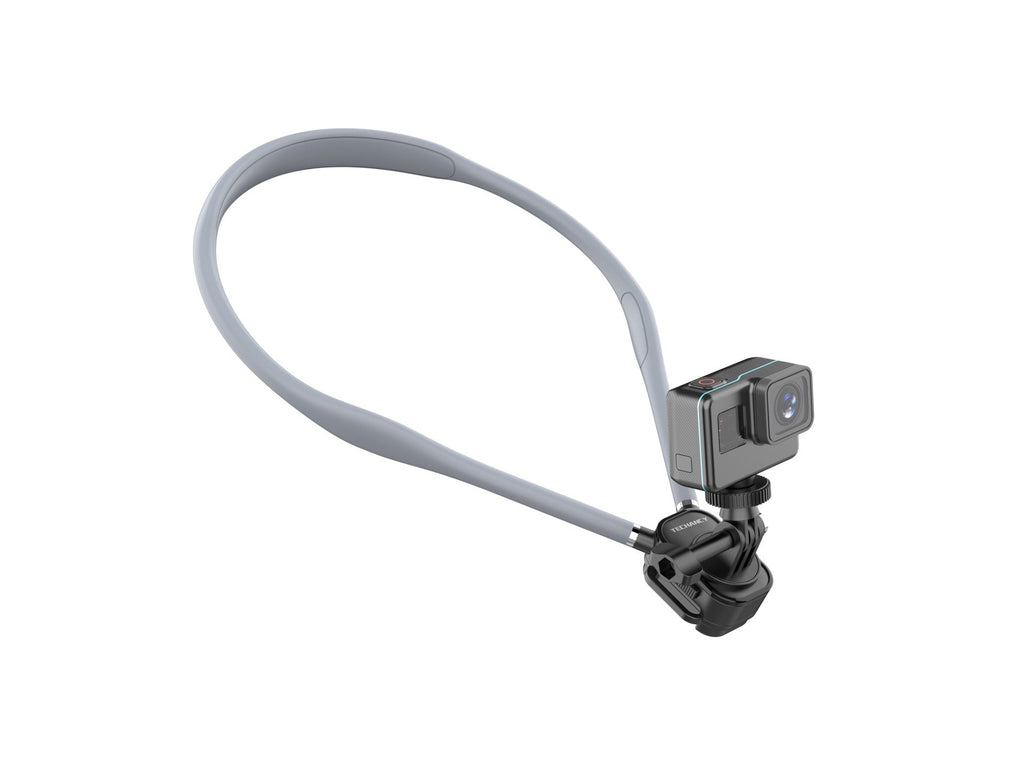Techancy Suporte Magnetico de Pescoco TI2347 para Telemovel e Camara, Braco Flexivel 70cm, Maos Livres, Cinzento