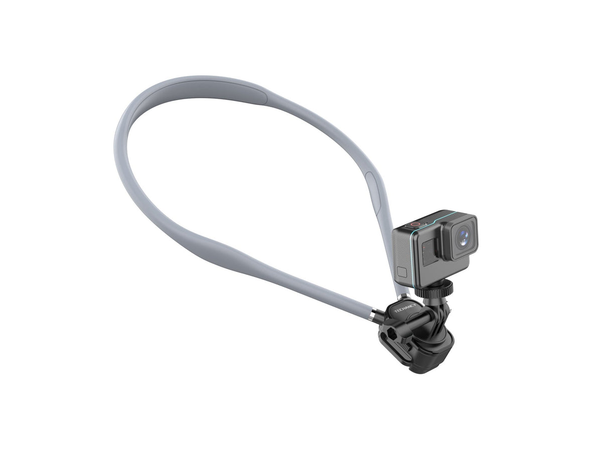 Techancy Suporte Magnetico de Pescoco TI2347 para Telemovel e Camara, Braco Flexivel 70cm, Maos Livres, Cinzento