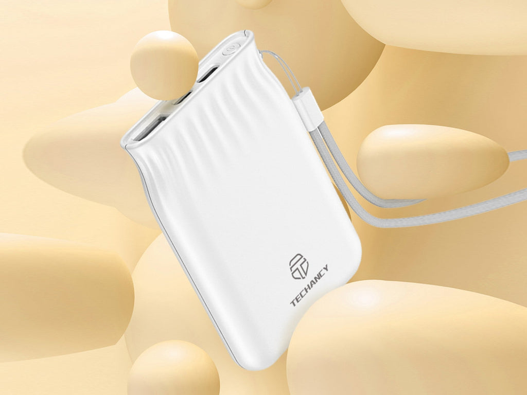 Techancy 6500mah Powerbank Weiß TF2772, Handy/Tablet Laden Kompatibel Mit 2A, Tragbare Stromversorgung