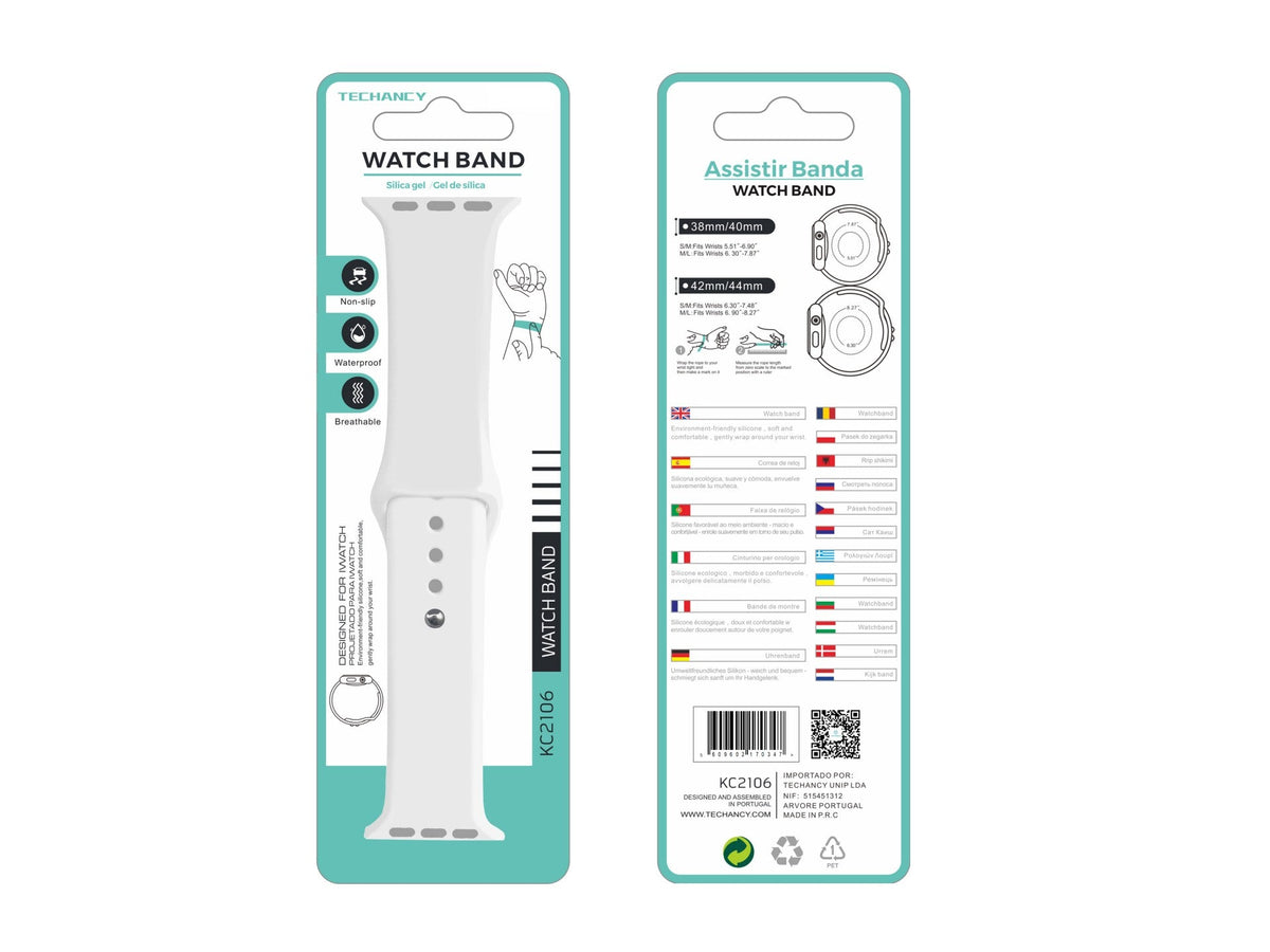 Techancy Gray Silicone Wristband KC2106, Compatible with Apple Watch 42/44/45/49mm, Made of Silicone, Soft and Comfortable.