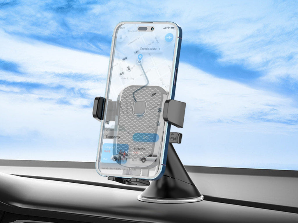 Techancy Suporte Para Telemóvel Para Automóvel, Ti2296, Operação Com Uma Mão, Abertura E Fecho Automáticos, Material Abs.
