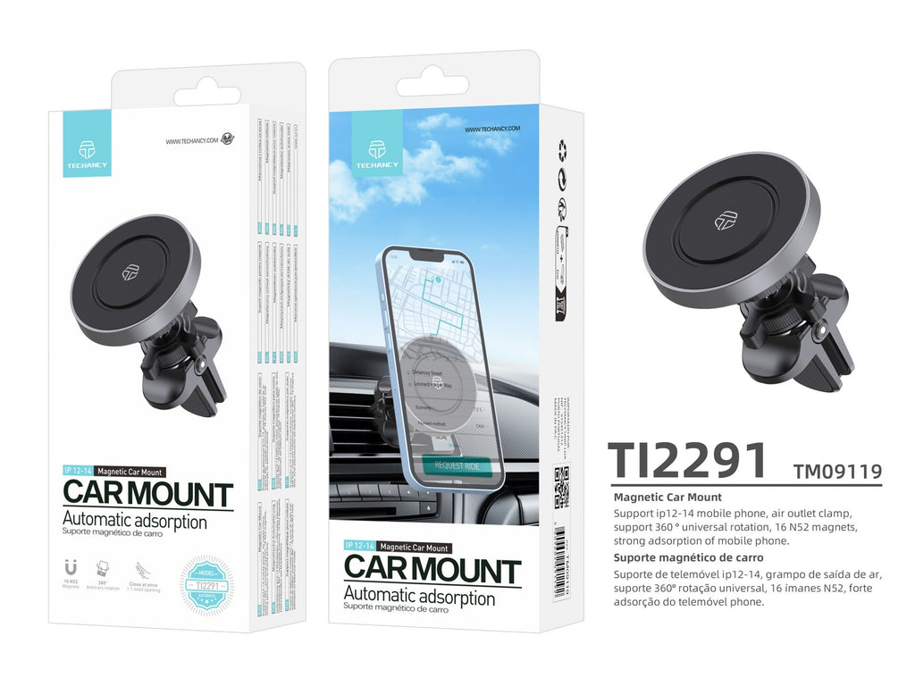 Techancy Magnetische Handyhalterung für Autos Ti2291, kompatibel mit Ip12-16, starke magnetische Absorption.