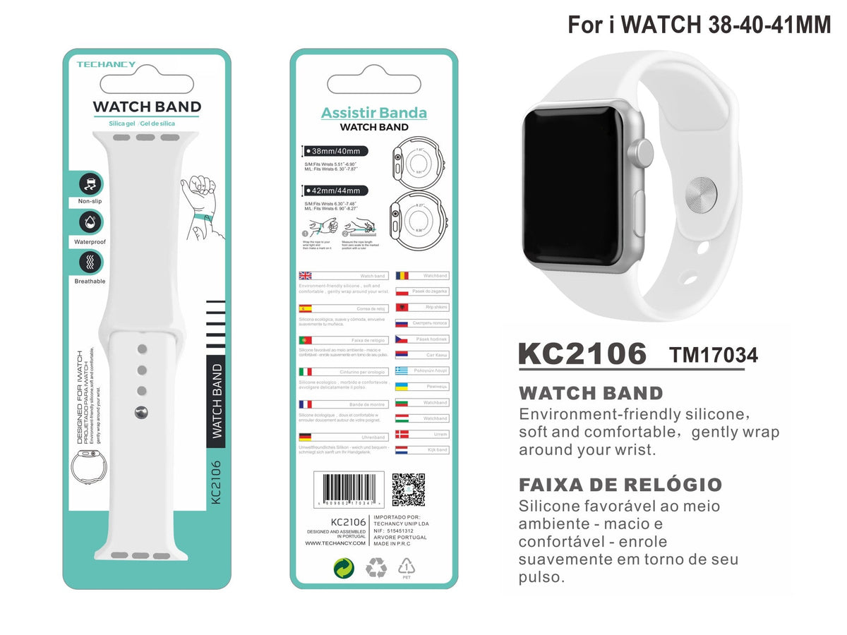 Techancy Gray Silicone Wristband KC2106, Compatible with Apple Watch 42/44/45/49mm, Made of Silicone, Soft and Comfortable.