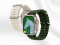Techancy Weißes Silikonarmband KC2122, Kompatibel mit Apple Watch 42mm/44mm/45mm/49mm, Weiches Silikonmaterial