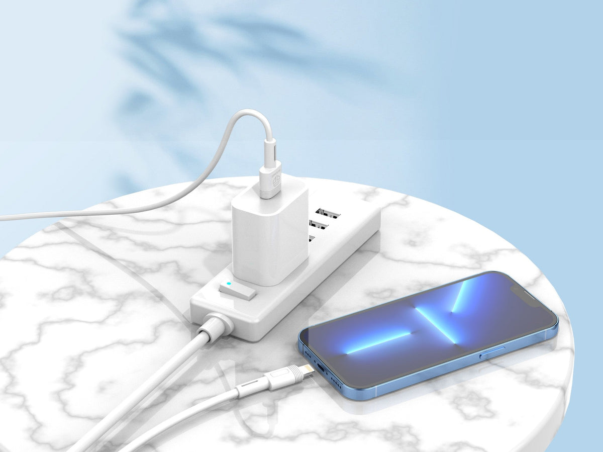 Techancy 5A 1m White Fast Charging Data Cable TB1761, USB-Lightning Interface, Supports Data Transfer