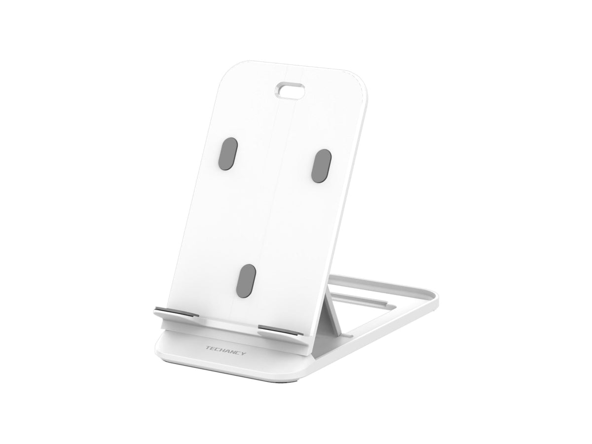Techancy Tisch-Handyhalterung Weiß Ti2297, faltbares Design für Mobilgeräte, Tablets und Handys