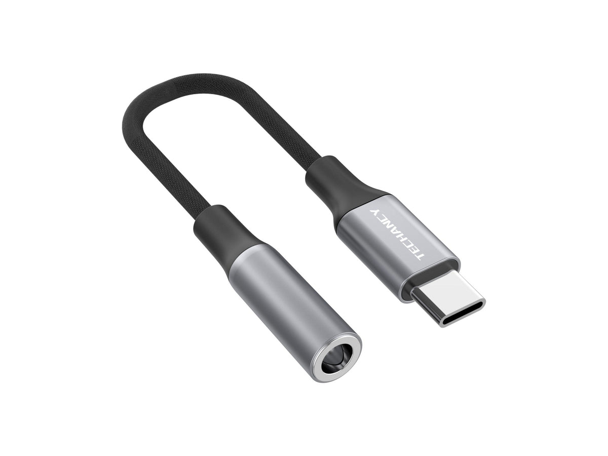 Techancy Adaptador De Áudio TV3755, Usb-C Para Conetor De Auscultadores De 3,5 Mm, Chip Dsp Compatível Com Samsung/Huawei/Xiaomi