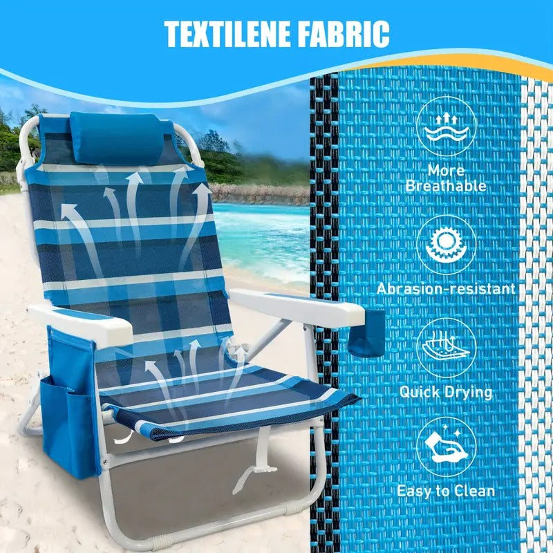 Klappbare Strandliegen mit Rückenlehne (2er-Set)