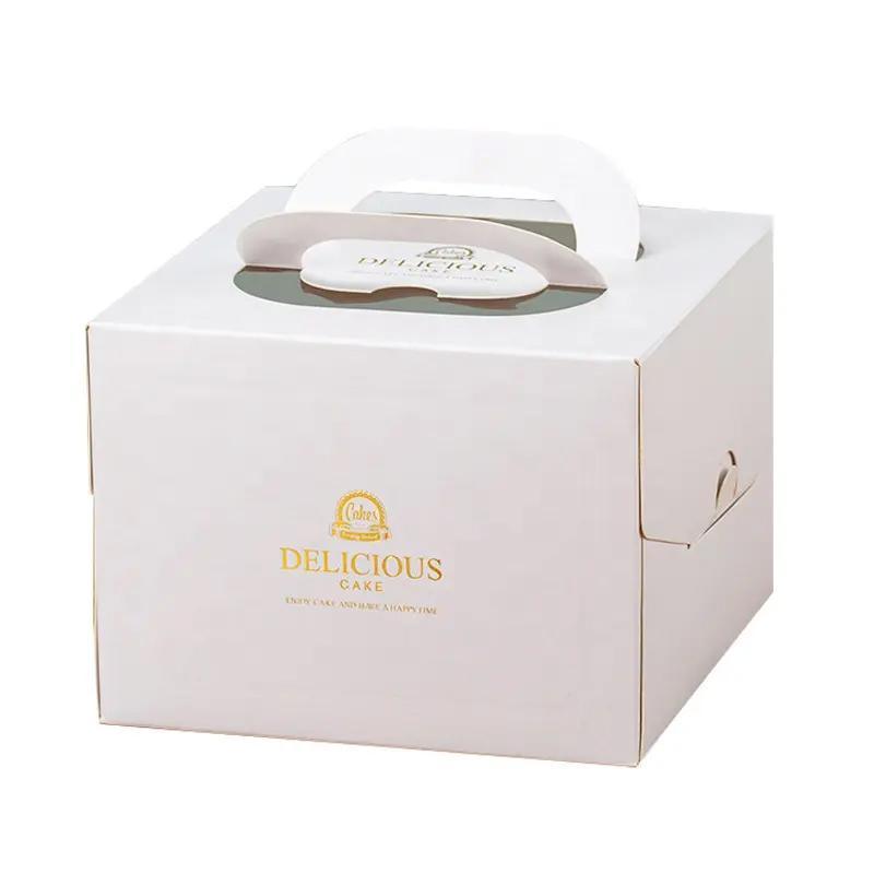 30PCS White Portable Cake Boxes Display Window Packing Case Party with Handle Birthday