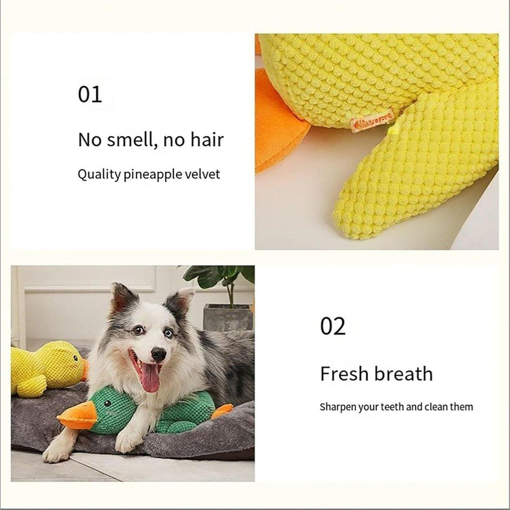 Plush Cartoon Duck Dog Toy Interactive Squeaky Pet Toy Durable Fun Chew Toy