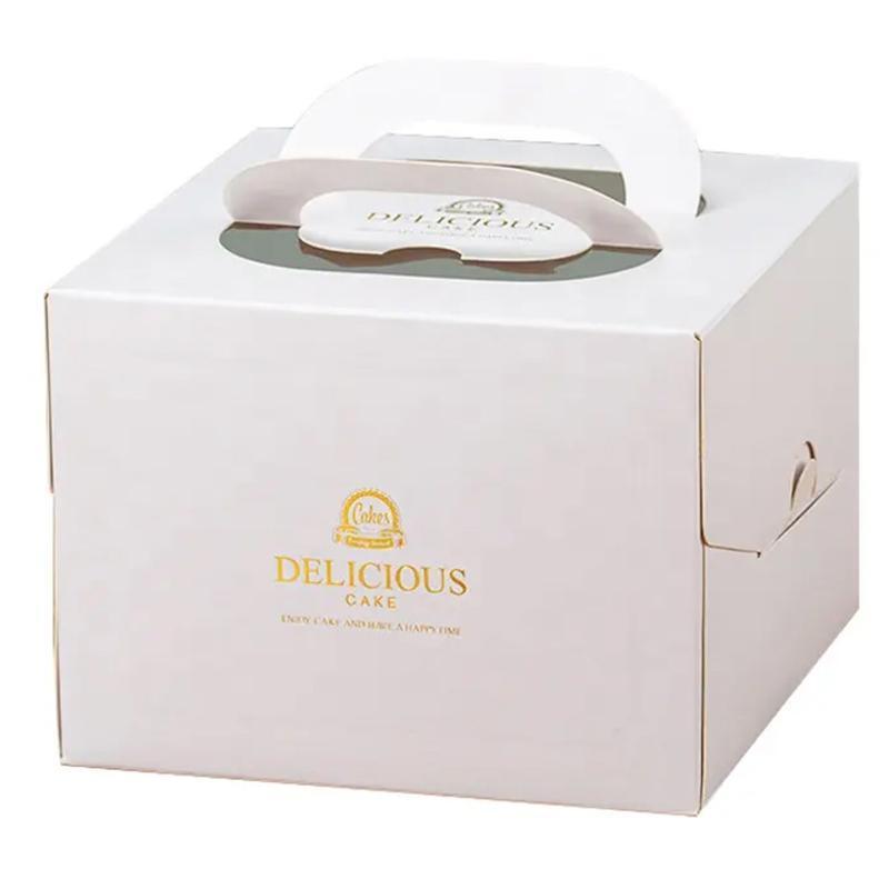 30PCS White Portable Cake Boxes Display Window Packing Case Party with Handle Birthday