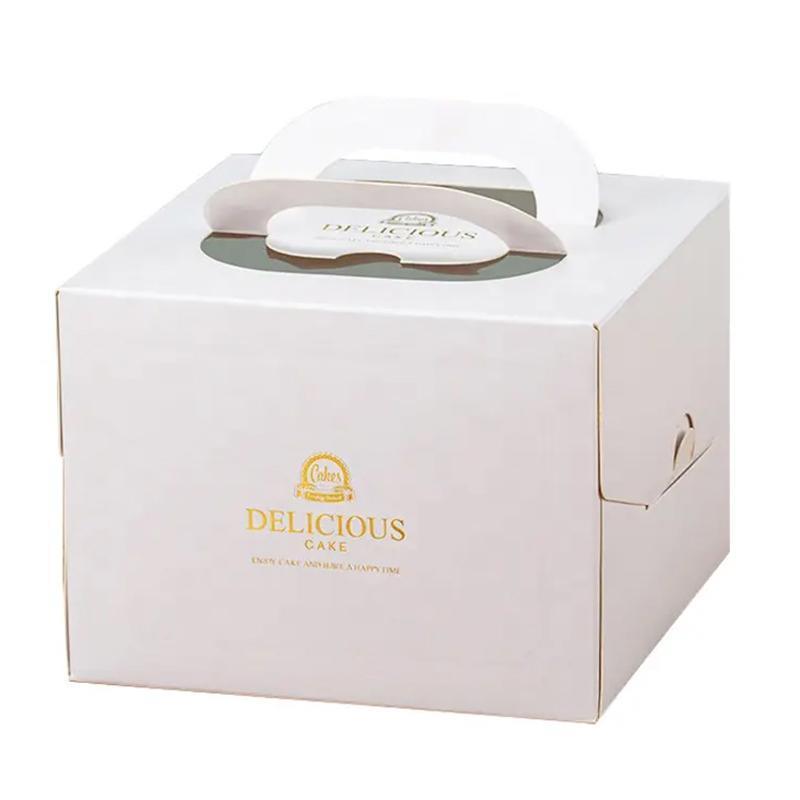 30PCS White Portable Cake Boxes Display Window Packing Case Party with Handle Birthday