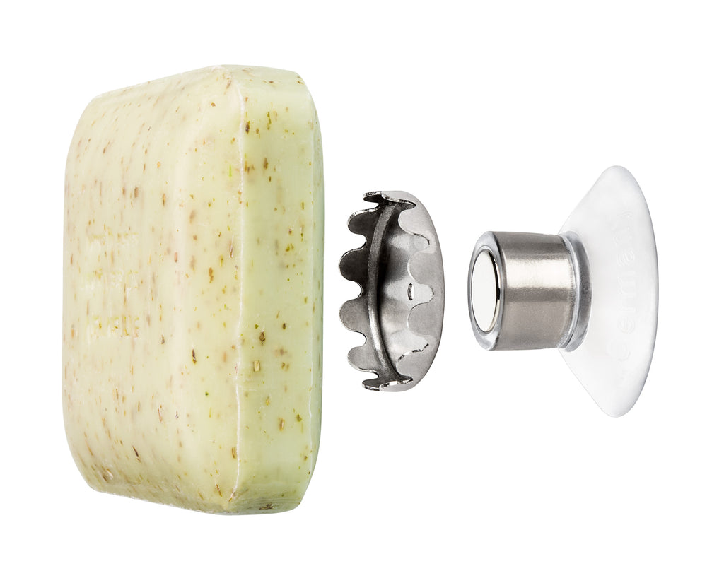 SAVONT Original Magnethalter für Seifen | Immer trocken & sauber | Seifenhalter für Dusche oder Waschbecken