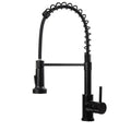 Sink faucet with flexible hose, detachable shower head, black